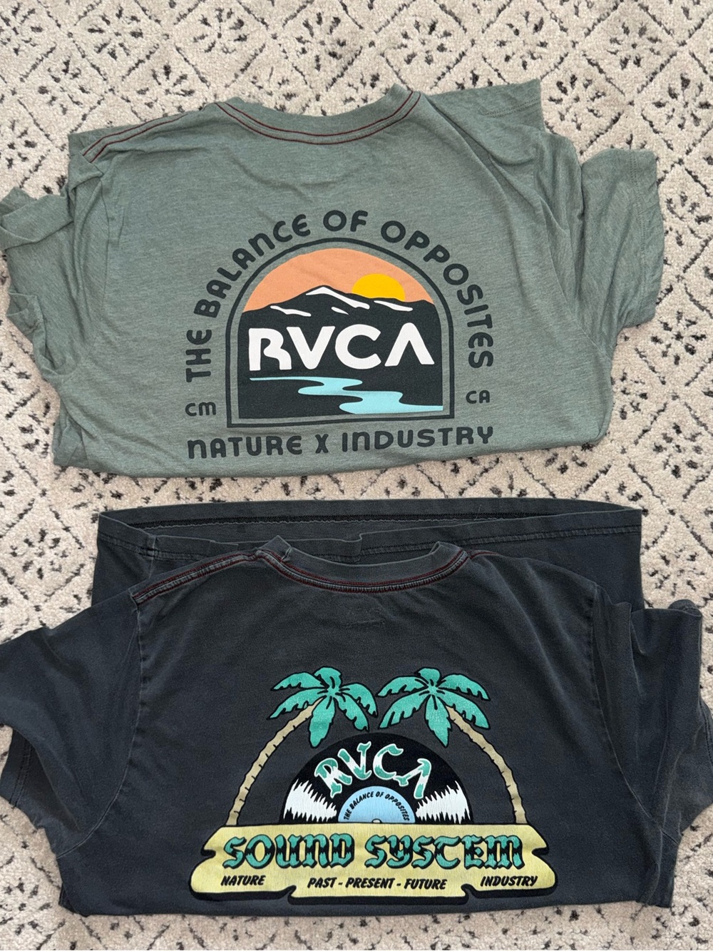 Lot of 2 RVCA Mens Graphic Tees Size Medium